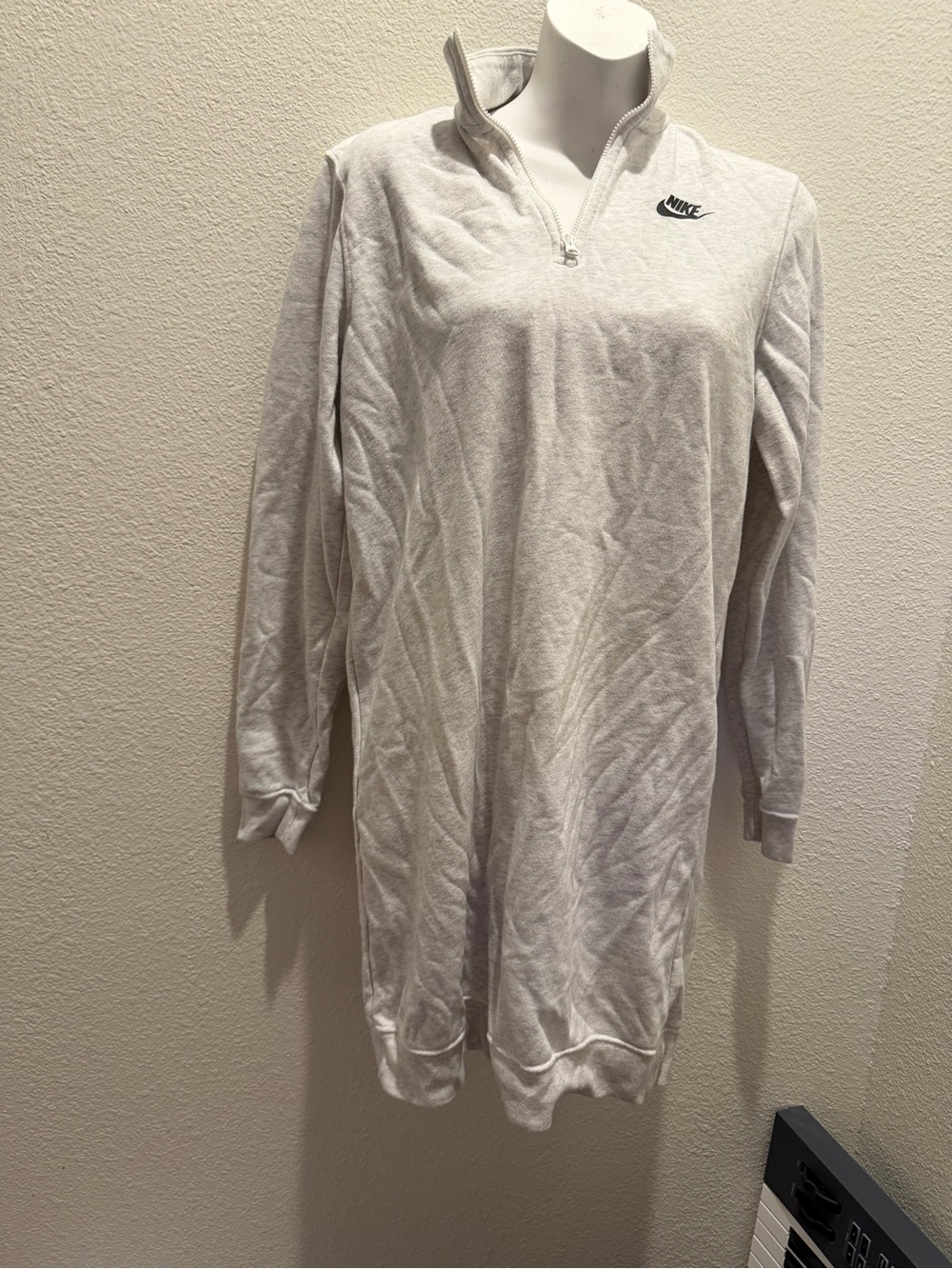 Nike Women's Light Heather Gray Cowl Quarter-Zip Tunic
